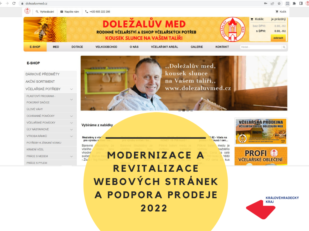 Publicita projektu KHK -  Modernizace a revitalizace webových stránek a podpora prodeje 2022 